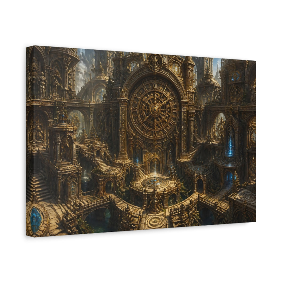 Side Mockup 4. Giant Clock Citadel shown as canvas print