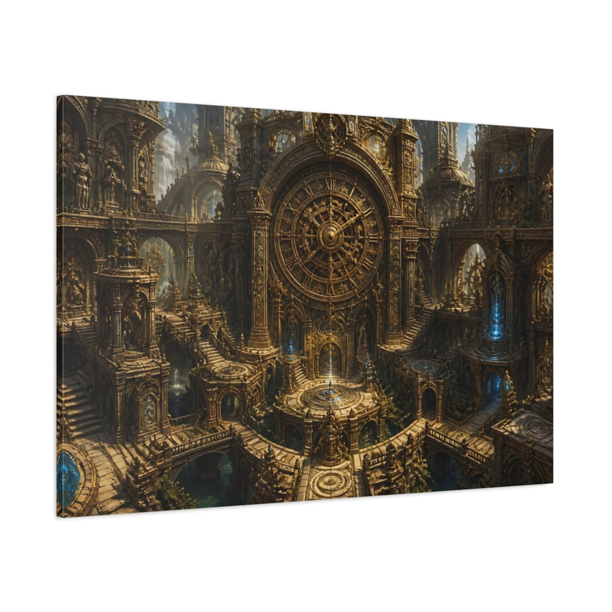 Side Mockup 1. Giant Clock Citadel shown as canvas print
