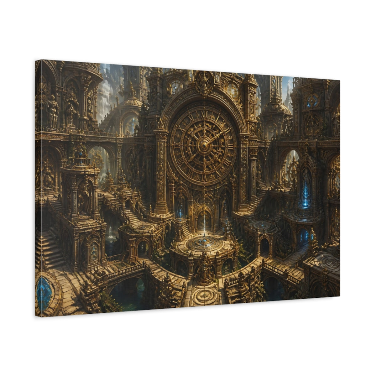 Side Mockup 2. Giant Clock Citadel shown as canvas print