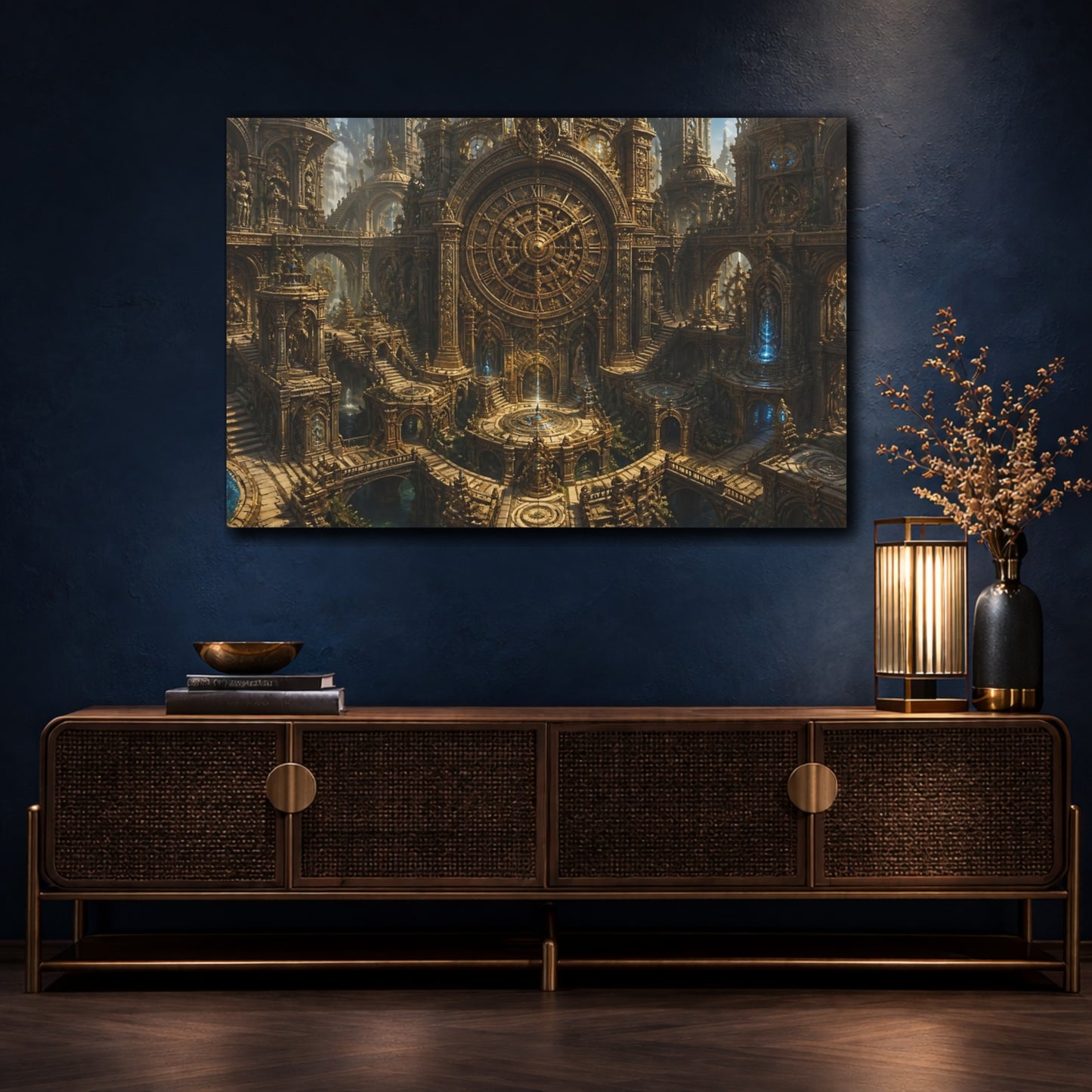 Mockup 4. Giant Clock Citadel shown as canvas print