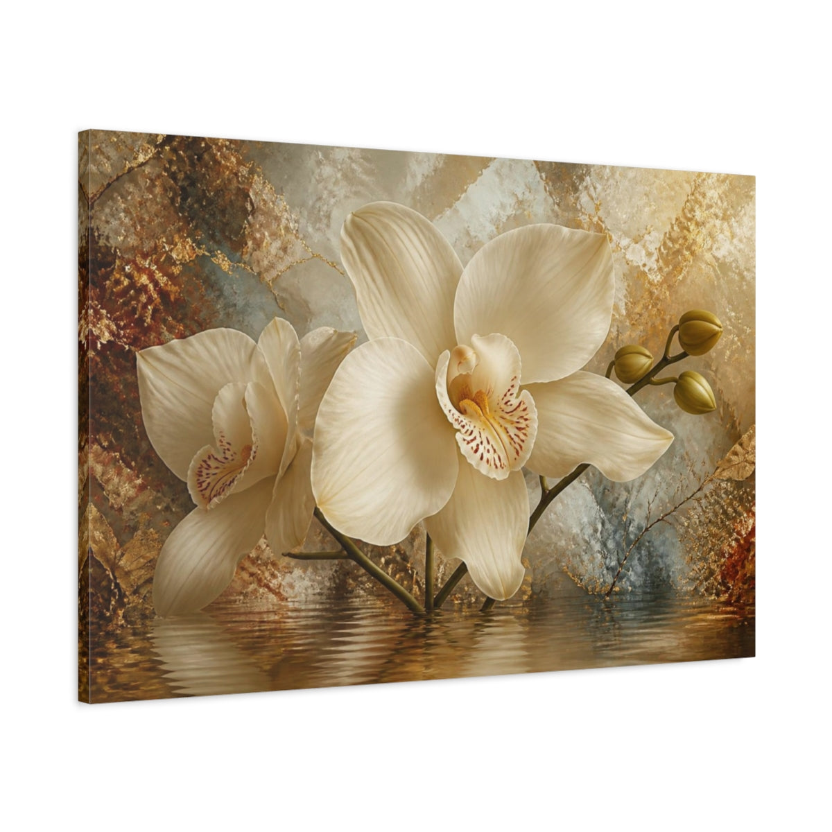 Main Mockup. Gigantic Cream Orchid shown as canvas print