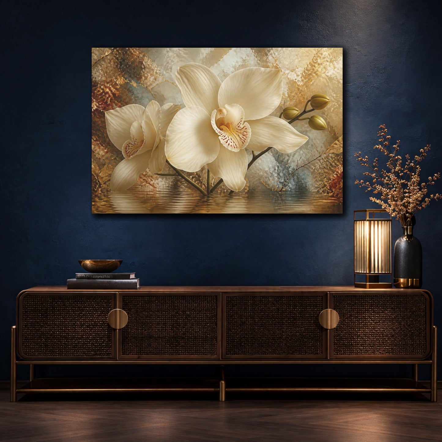 Mockup 4. Gigantic Cream Orchid shown as canvas print