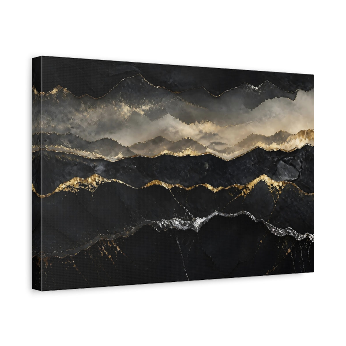 Side Mockup 4. Gilded Mineral Horizons shown as canvas print