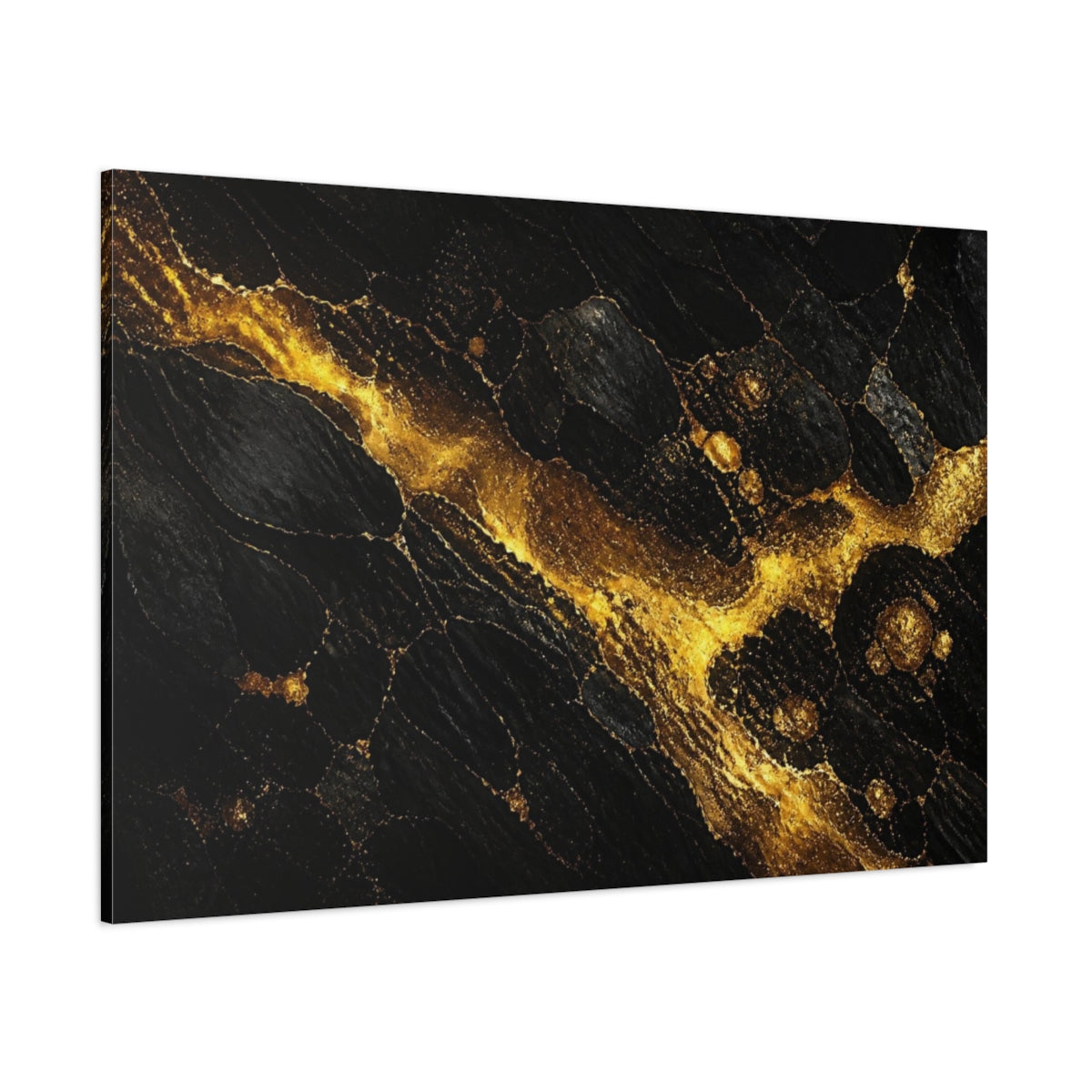 Side Mockup 1. Gilded Mineral Vein shown as canvas print