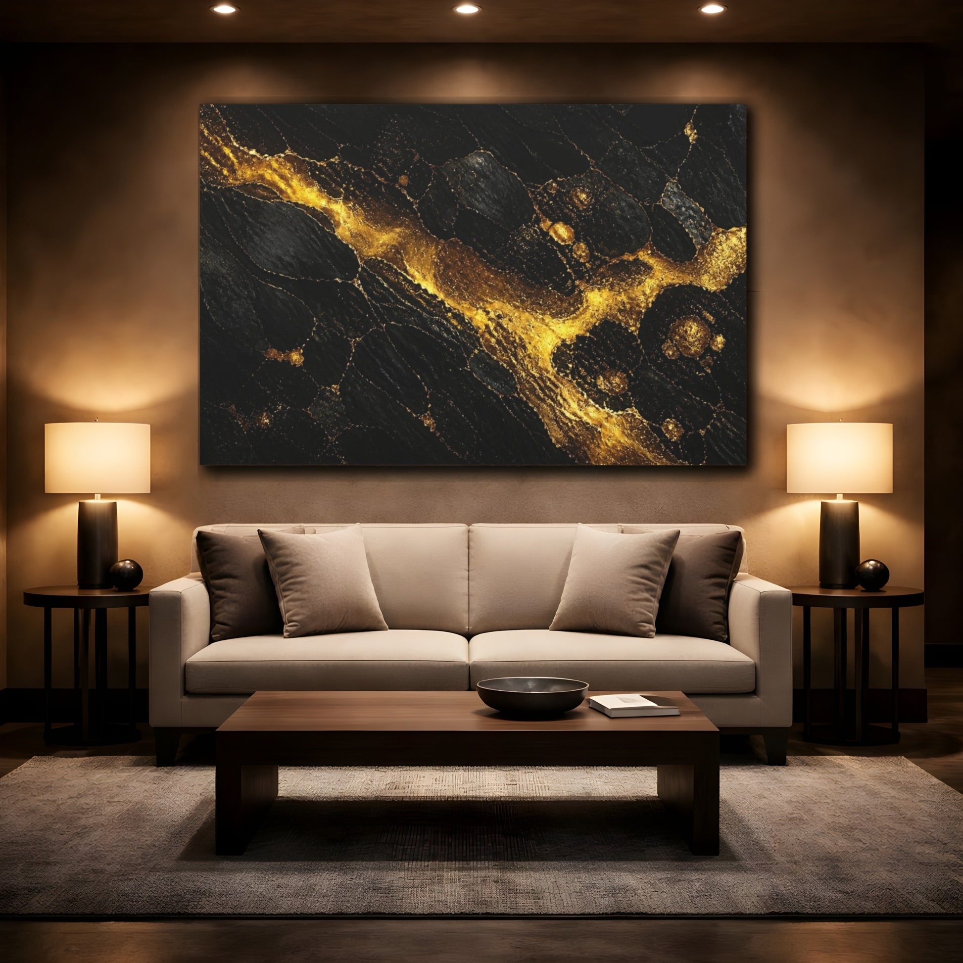 Mockup 2. Gilded Mineral Vein shown as canvas print