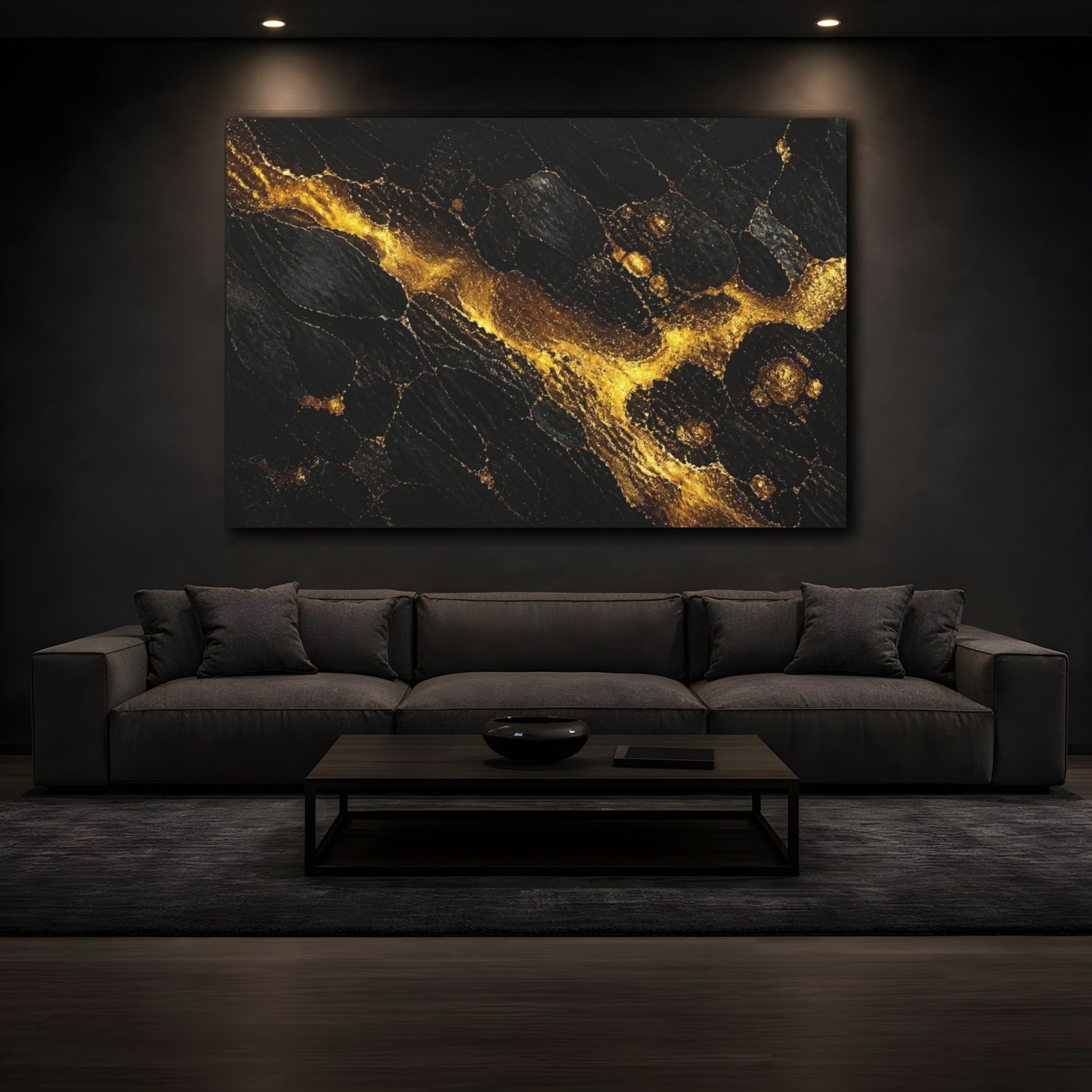 Mockup 3. Gilded Mineral Vein shown as canvas print