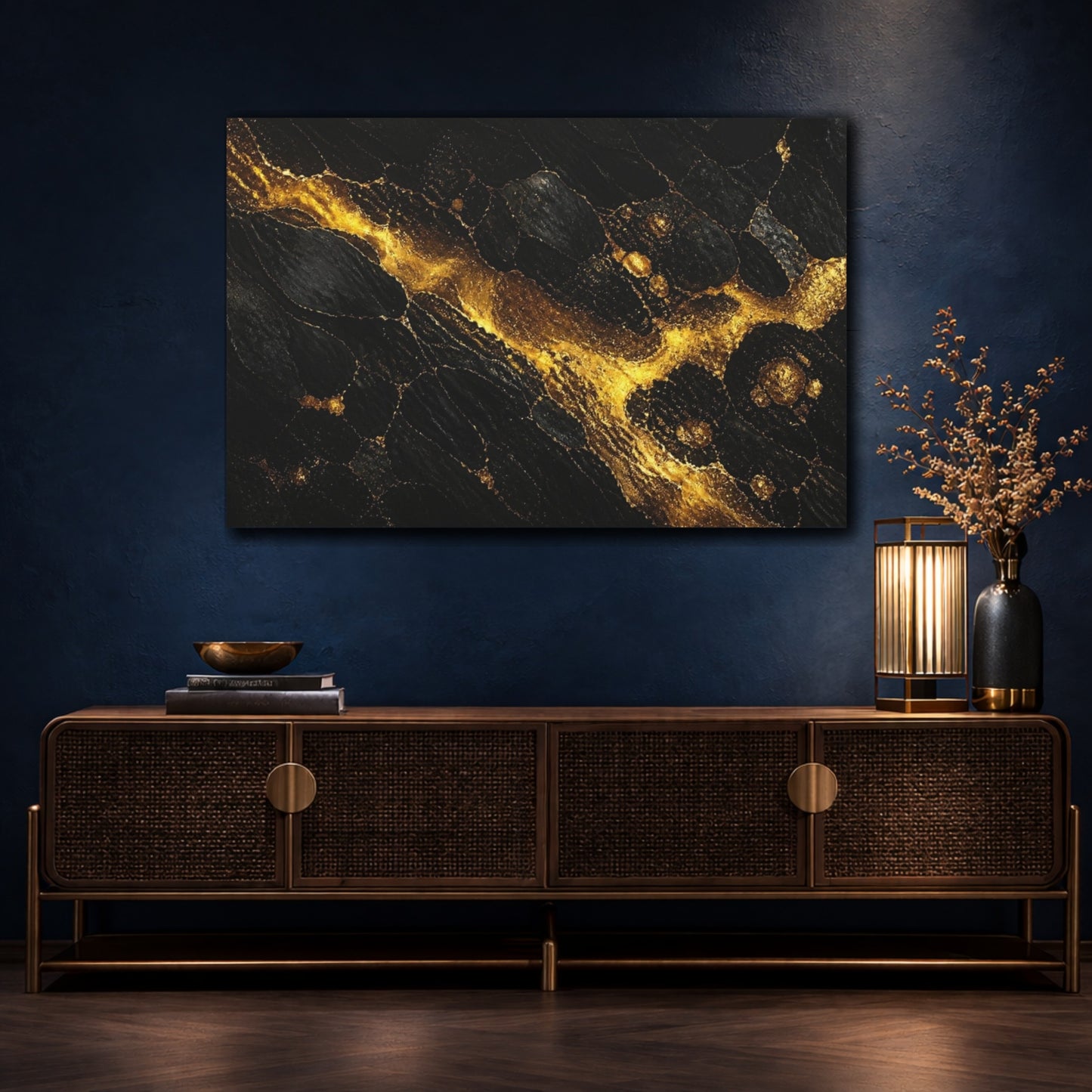 Mockup 4. Gilded Mineral Vein shown as canvas print
