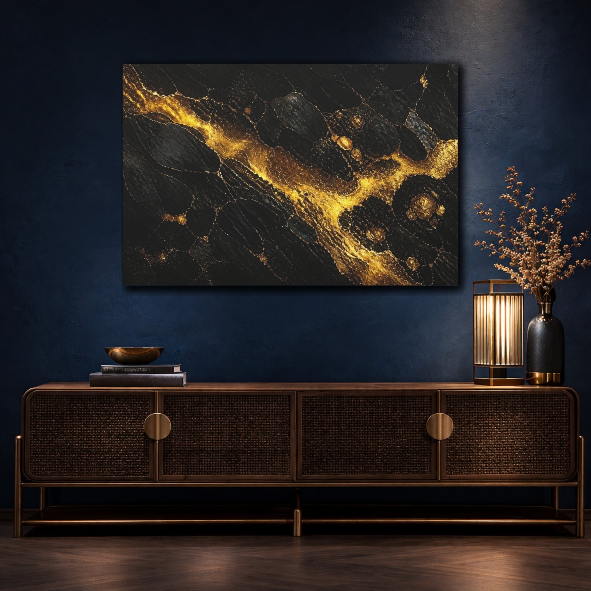 Mockup 4. Gilded Mineral Vein shown as canvas print