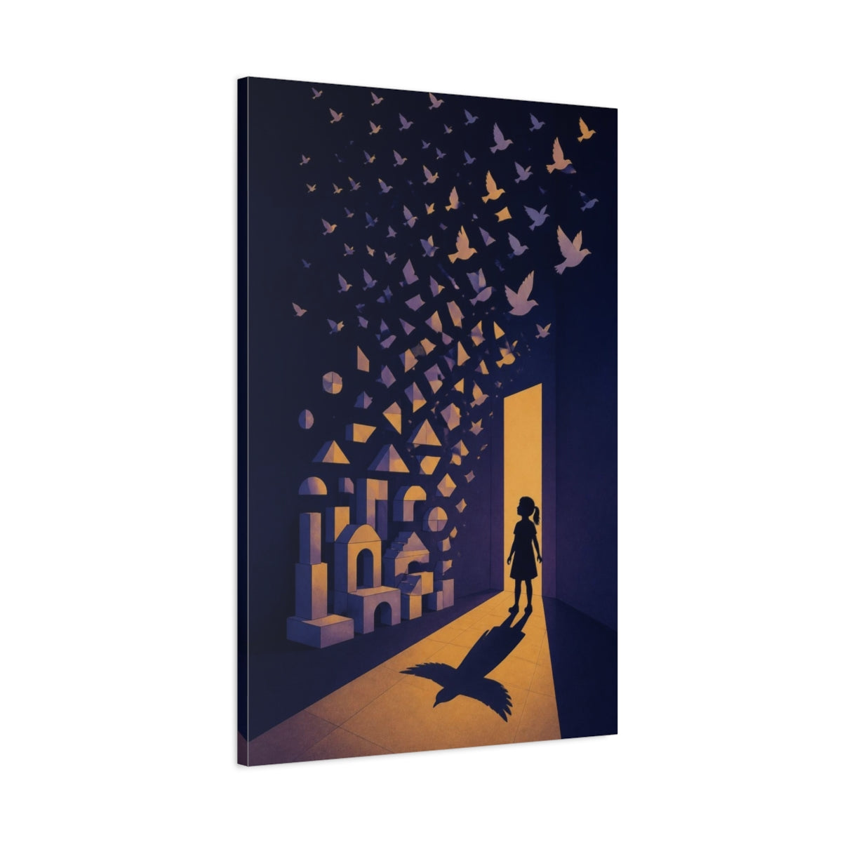 Main Mockup. Girl Illusion Doorway shown as canvas print