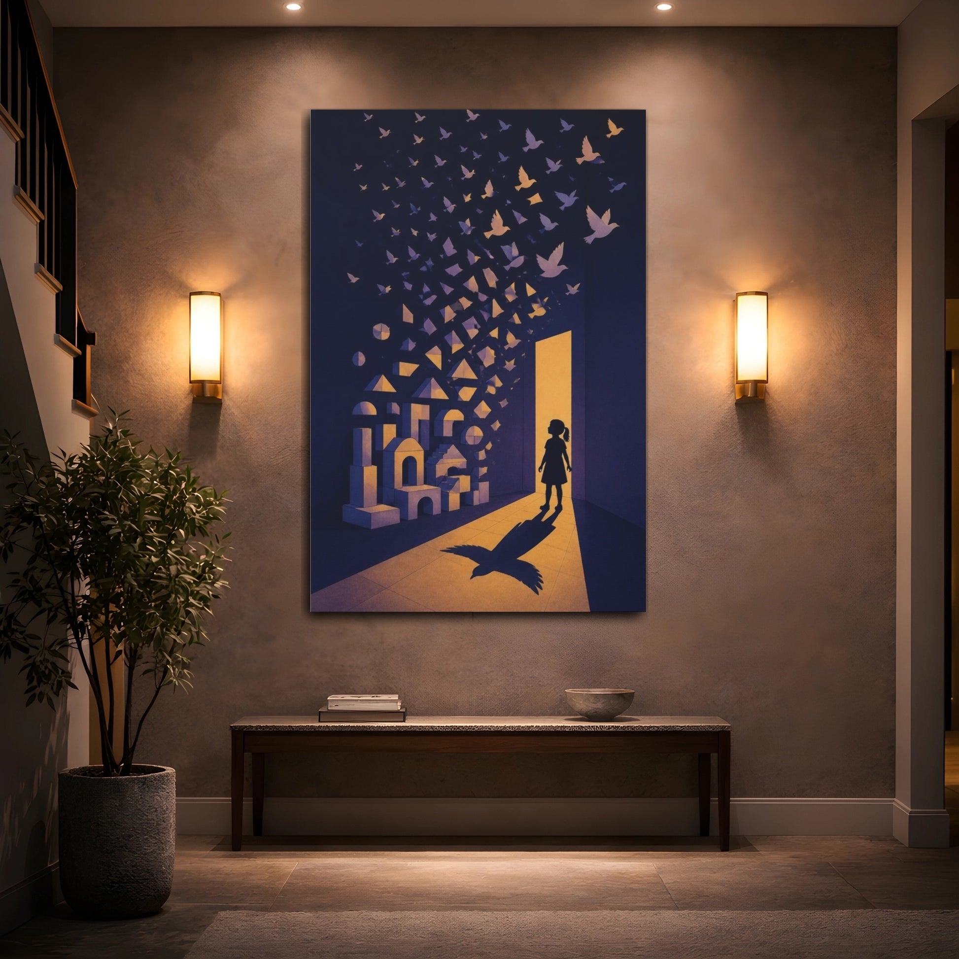 Mockup 2. Girl Illusion Doorway shown as canvas print
