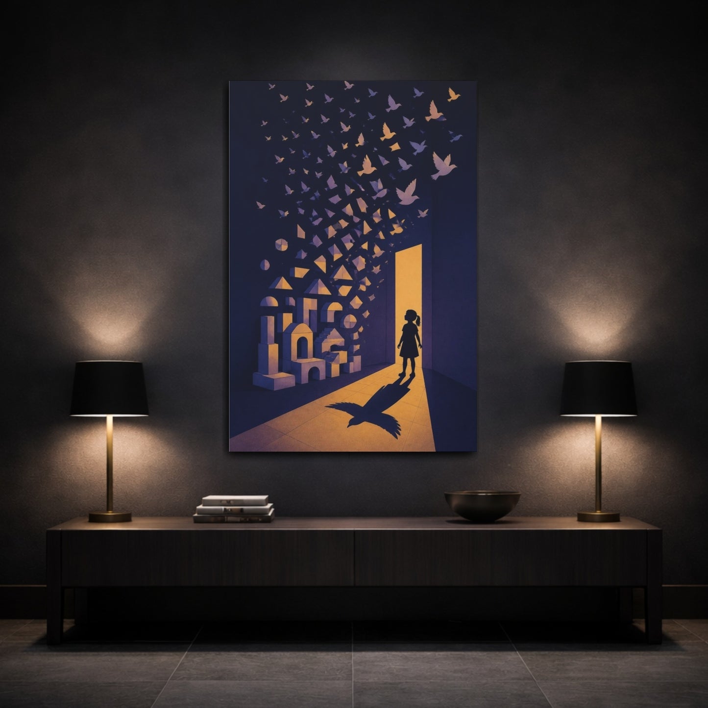Mockup 3. Girl Illusion Doorway shown as canvas print