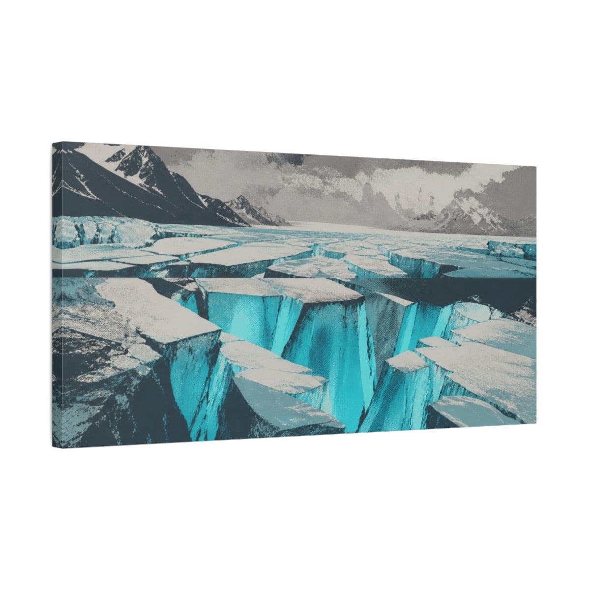 Side Mockup 1. Glacier Nature Glow shown as canvas print