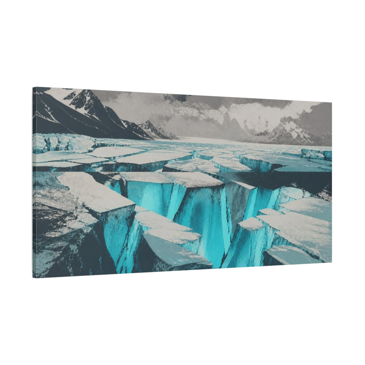 Side Mockup 2. Glacier Nature Glow shown as canvas print