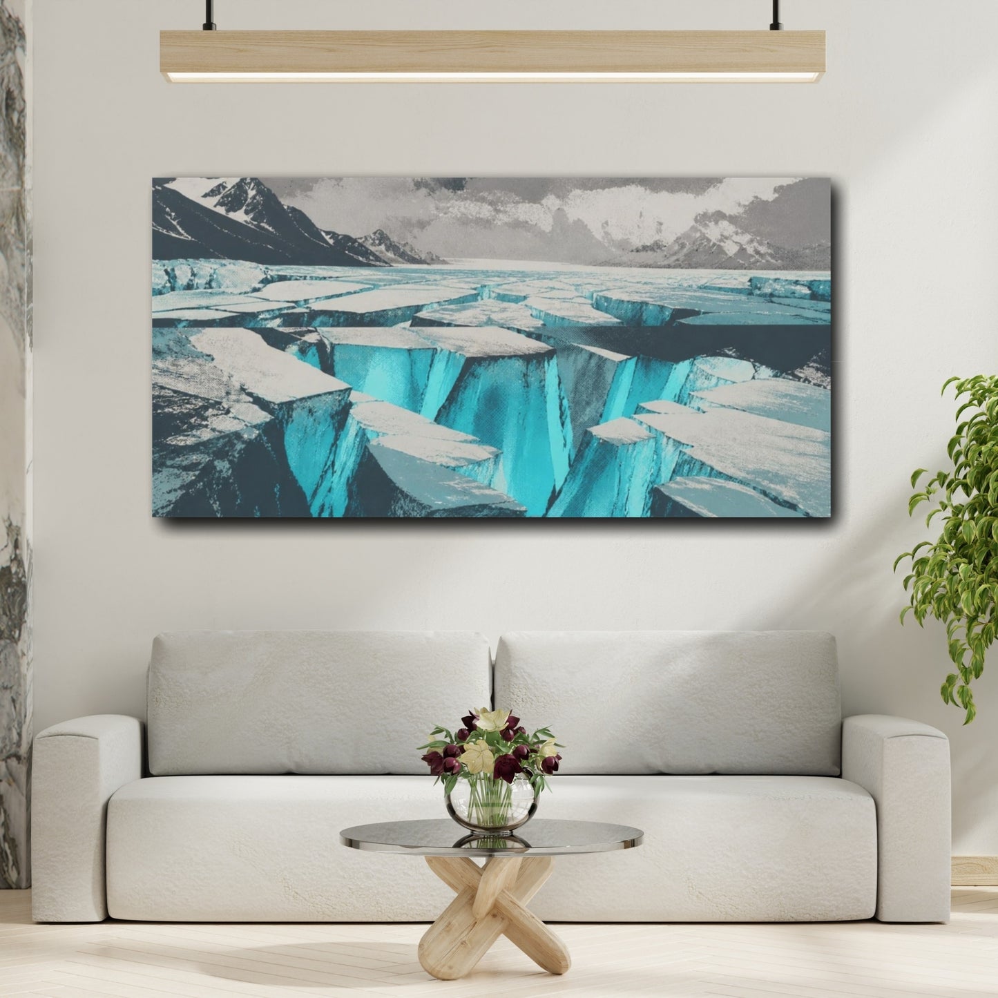 Mockup 2. Glacier Nature Glow shown as canvas print