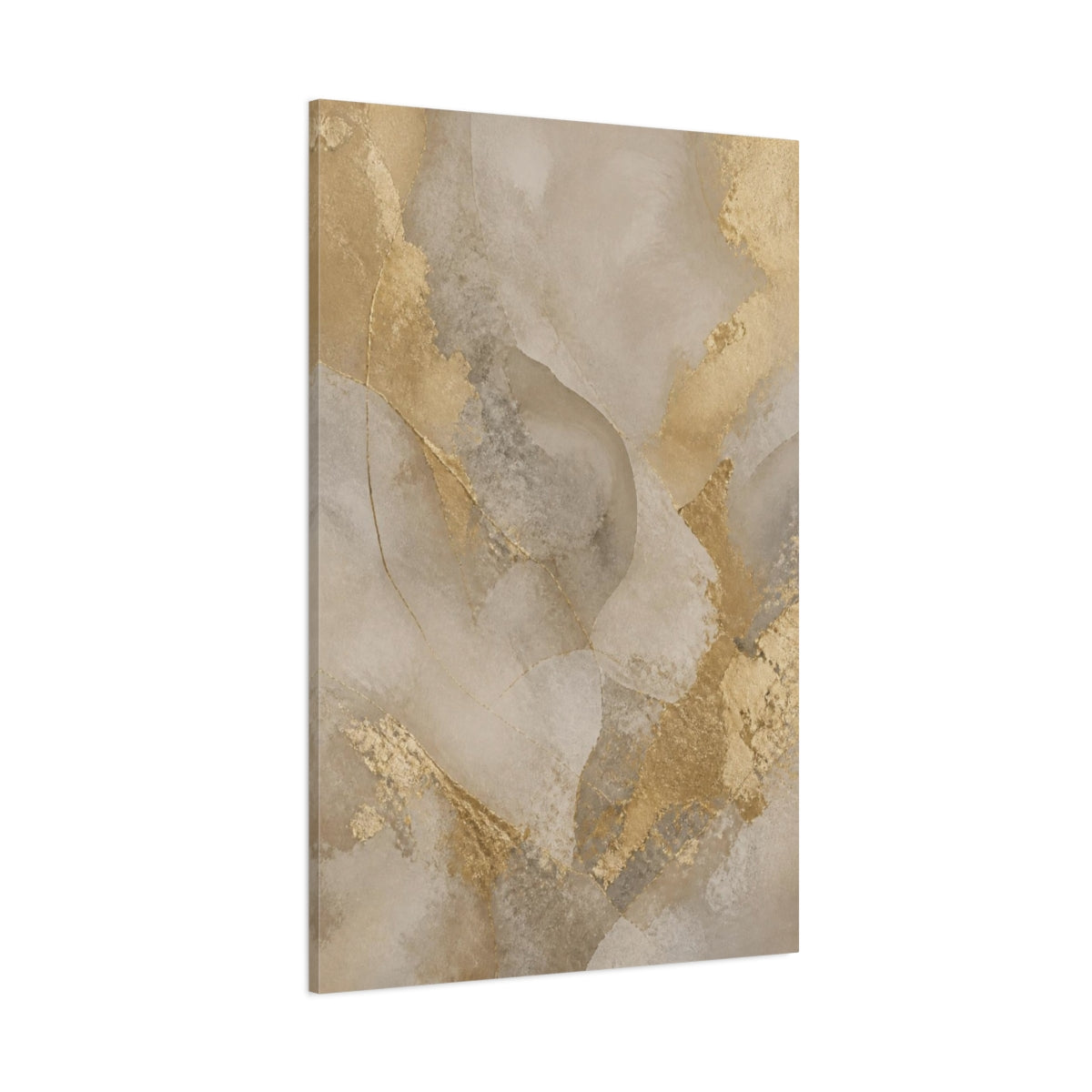 Side Mockup 1. Gold Leaf Abstract Shape shown as canvas print