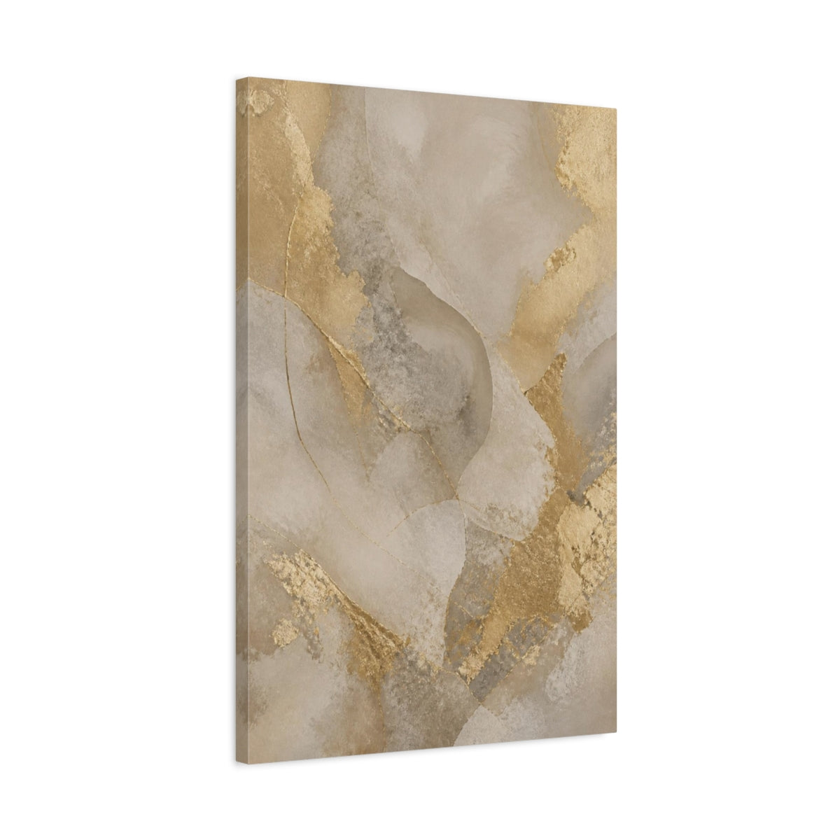 Side Mockup 2. Gold Leaf Abstract Shape shown as canvas print