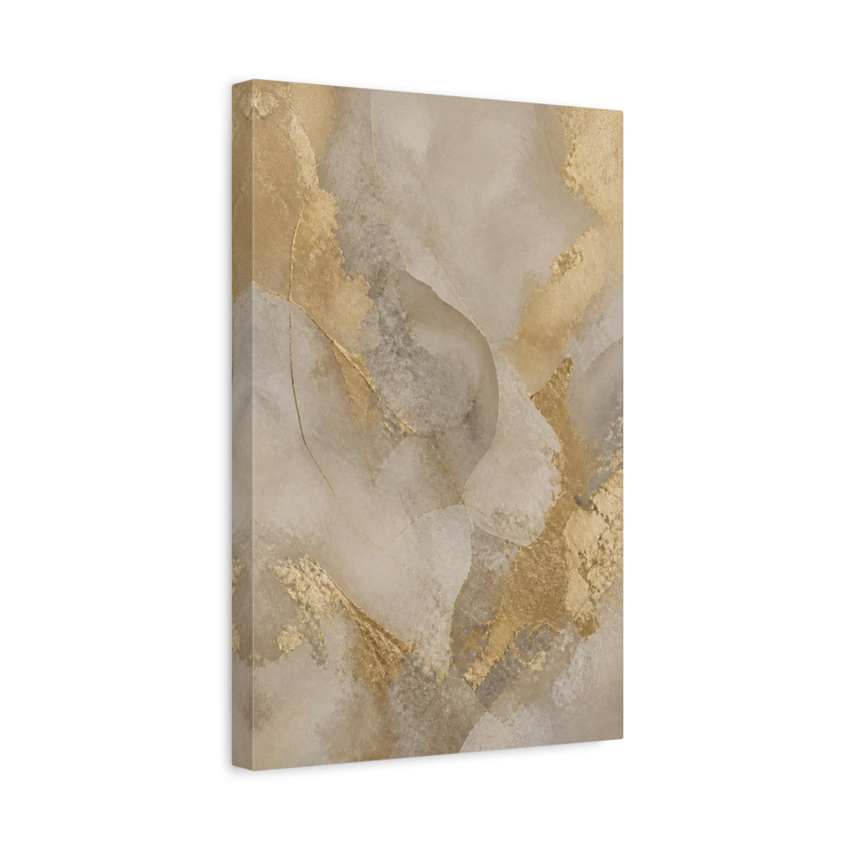 Side Mockup 4. Gold Leaf Abstract Shape shown as canvas print