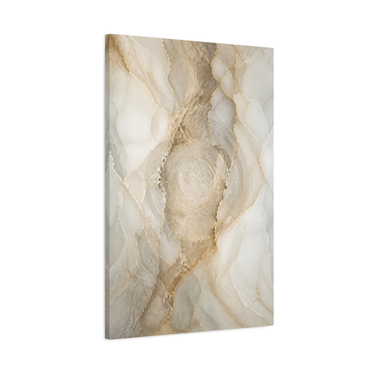 Main Mockup. Gold Marble Mandala shown as canvas print