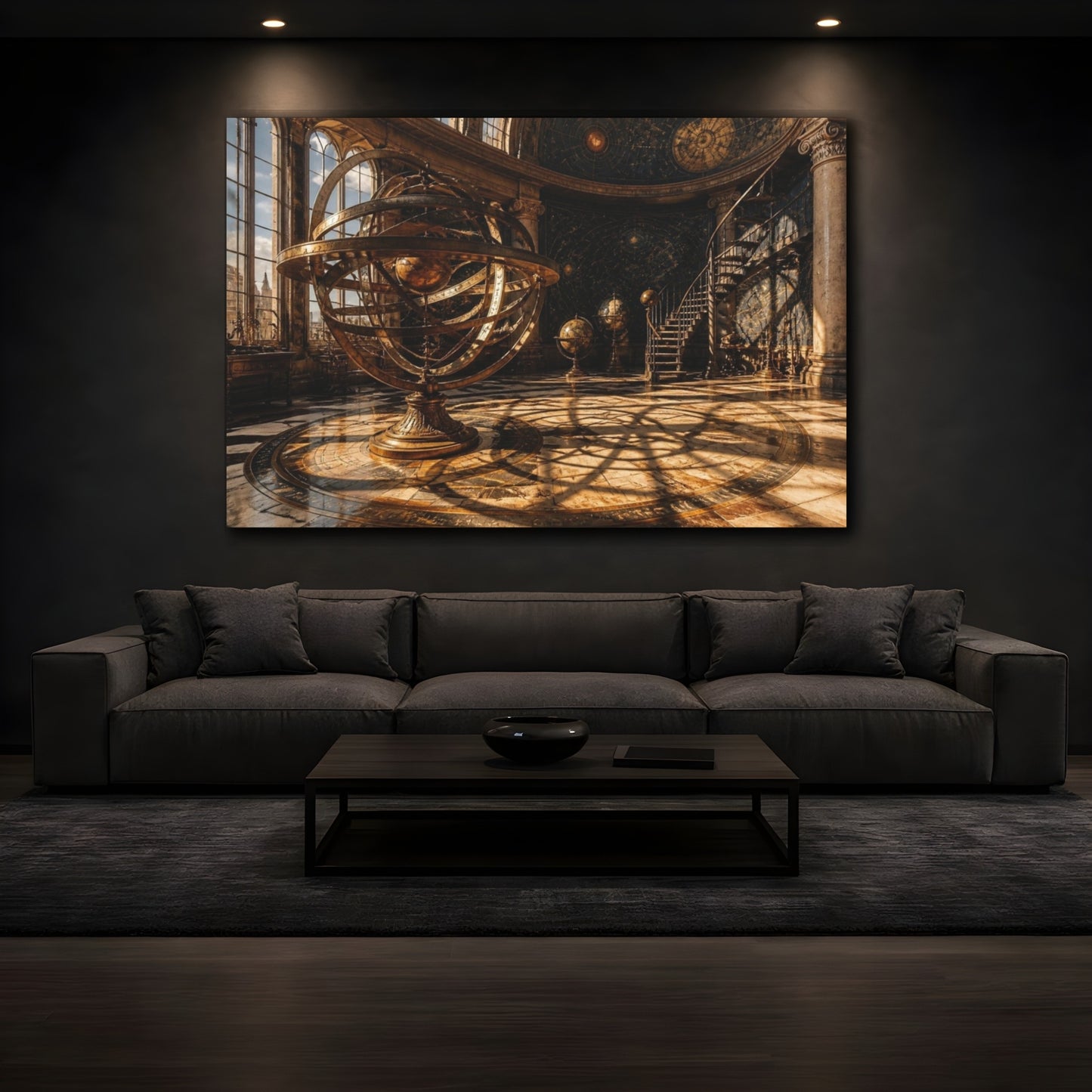 Mockup 3. Golden Armillary Observatory shown as canvas print