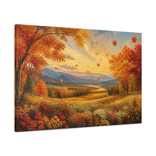 Main Mockup. Golden Autumn Valley shown as canvas print