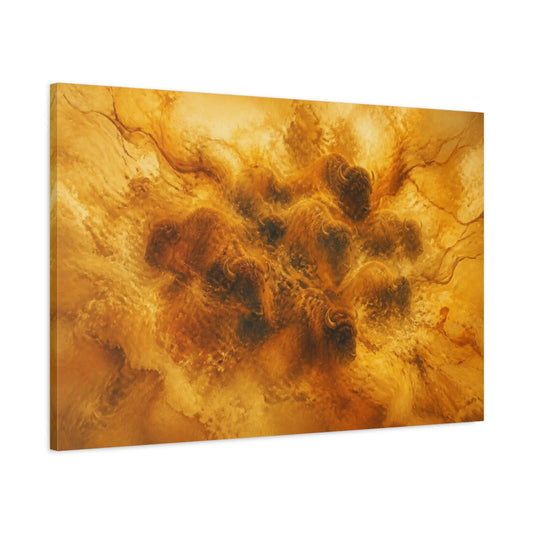 Main Mockup. Golden Bison Herd shown as canvas print