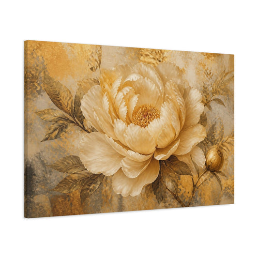 Main Mockup. Golden Champagne Peony shown as canvas print