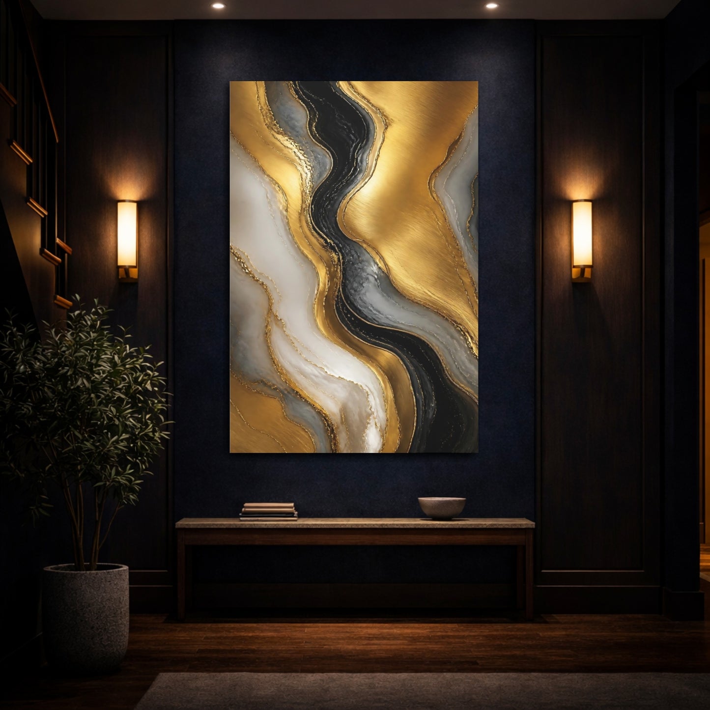 Mockup 4. Golden Geode Veins shown as canvas print