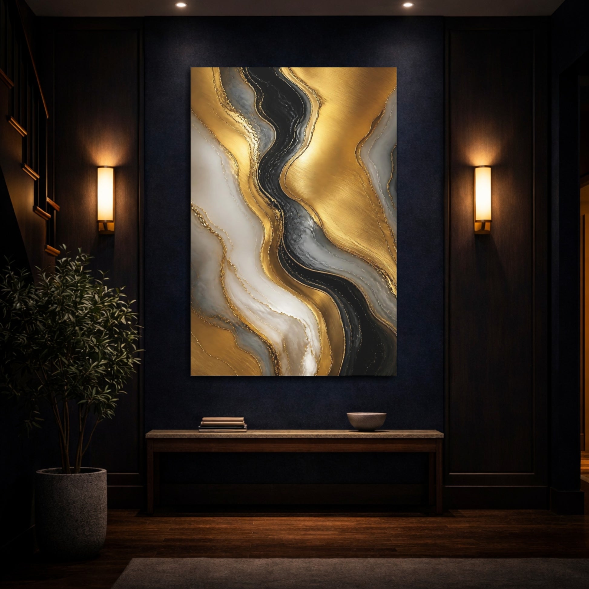 Mockup 4. Golden Geode Veins shown as canvas print