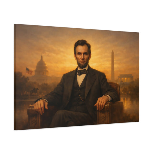 Golden Glow Abraham Lincoln shown as stretched canvas wall art