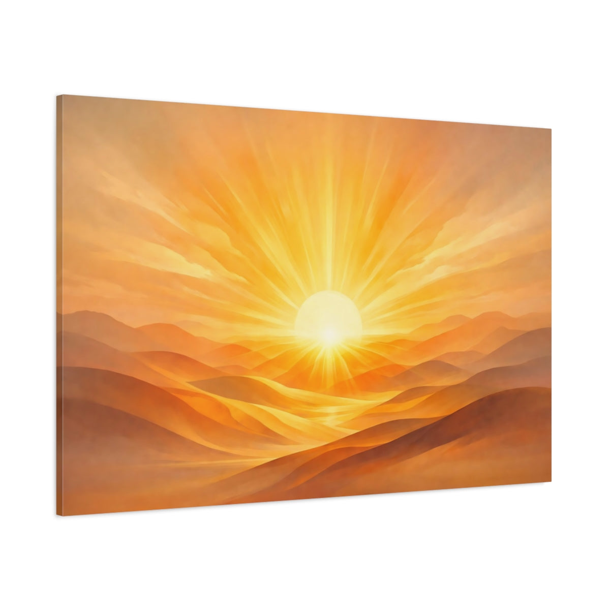 Golden Glow Artistic Flow shown as stretched canvas wall art