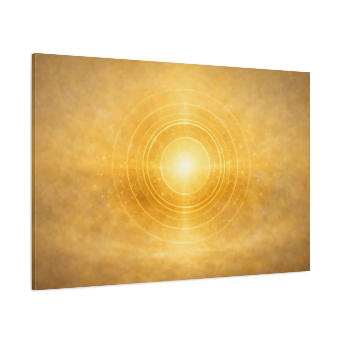 Main Mockup. Golden Glow Circles shown as stretched canvas wall art