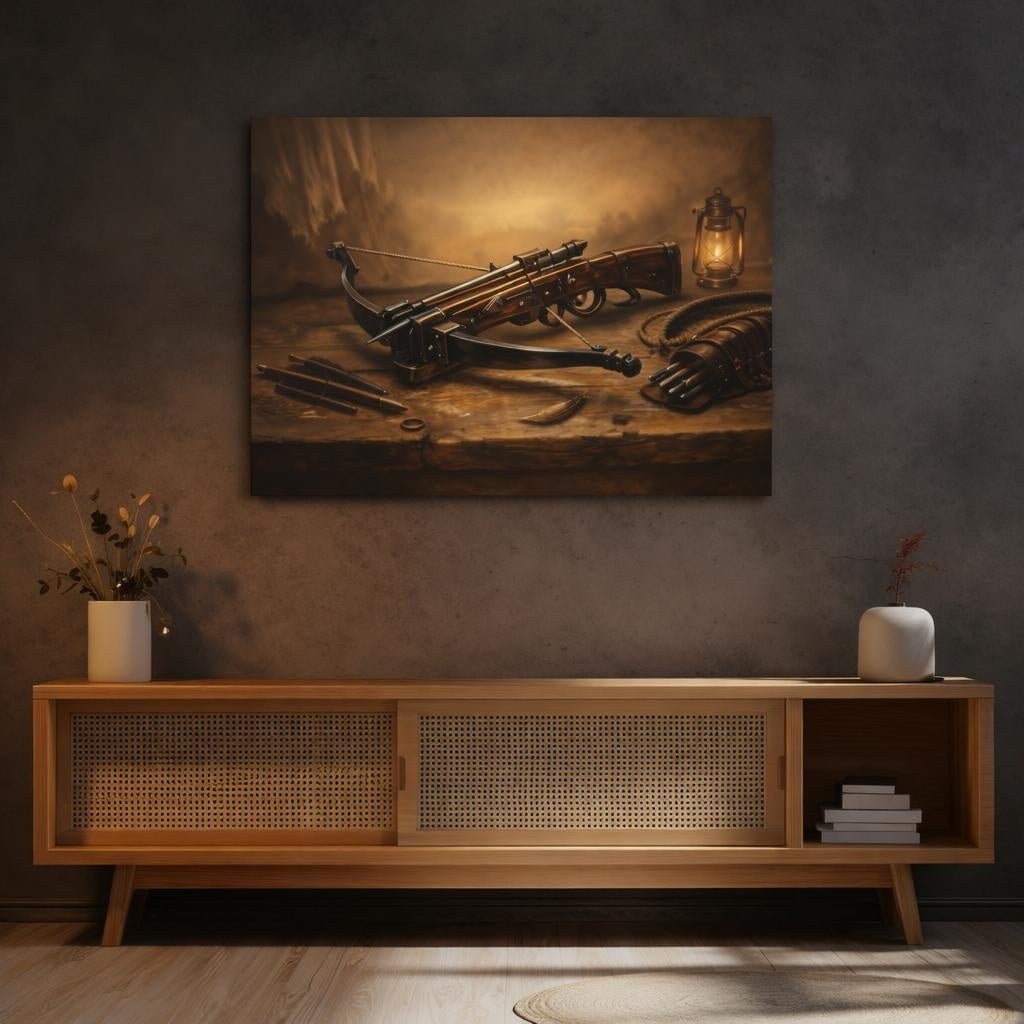 Golden Glow Crossbow Vintage - Canvas Wall Art Print - YesArtYes