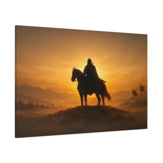 Golden Glow Genghis Khan shown as stretched canvas wall art