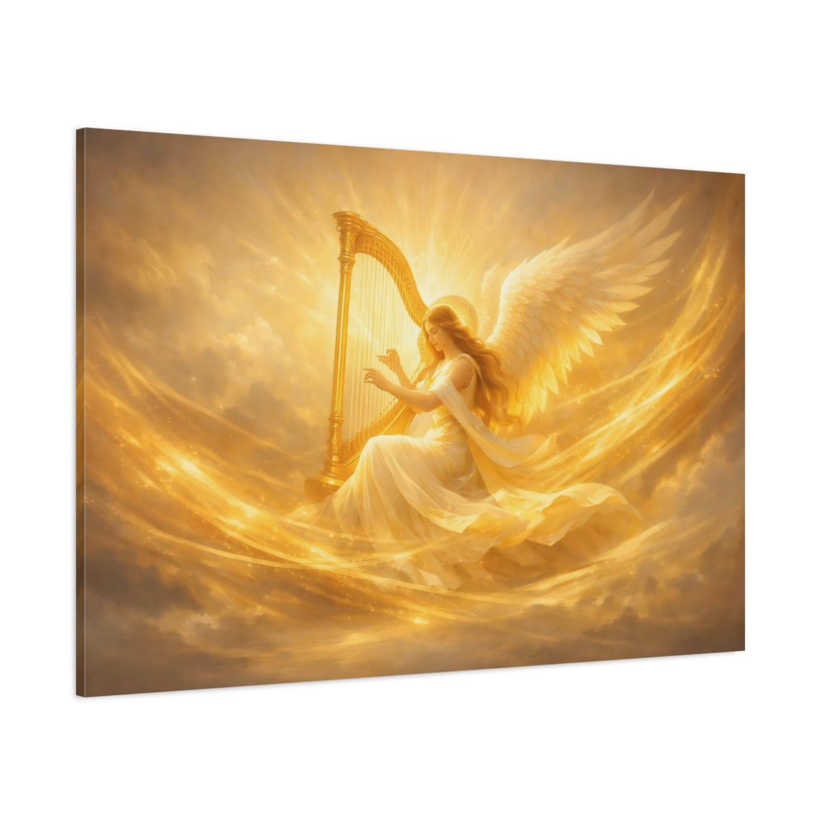 Golden Glow Harp shown as stretched canvas wall art