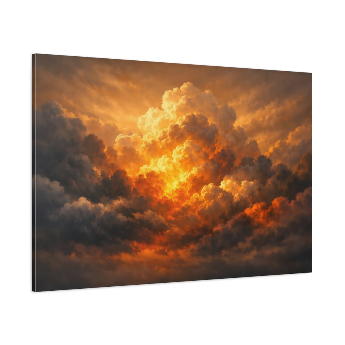 Golden Glow Storm Clouds shown as stretched canvas wall art
