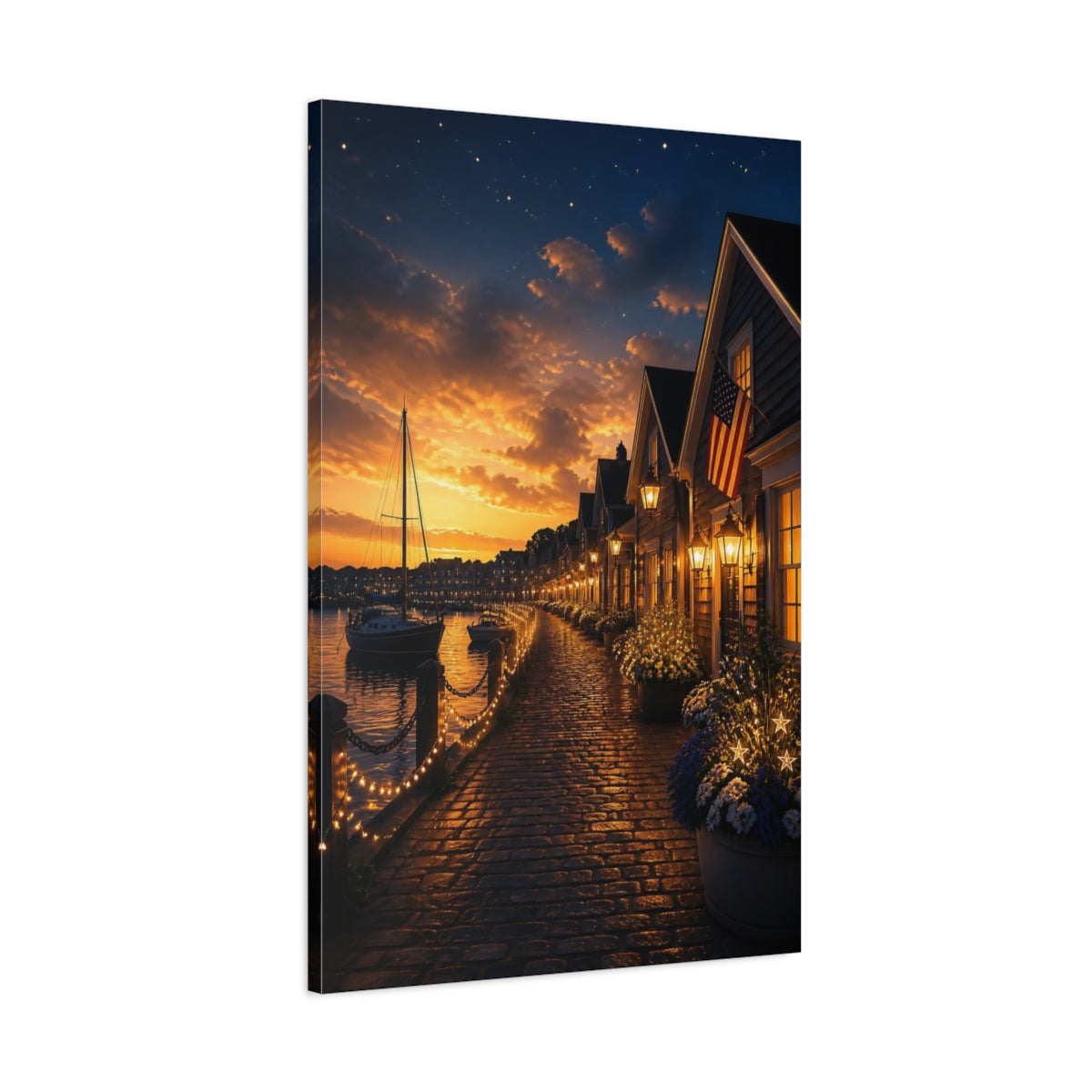 Main Mockup. Golden Harbor Walkway shown as canvas print