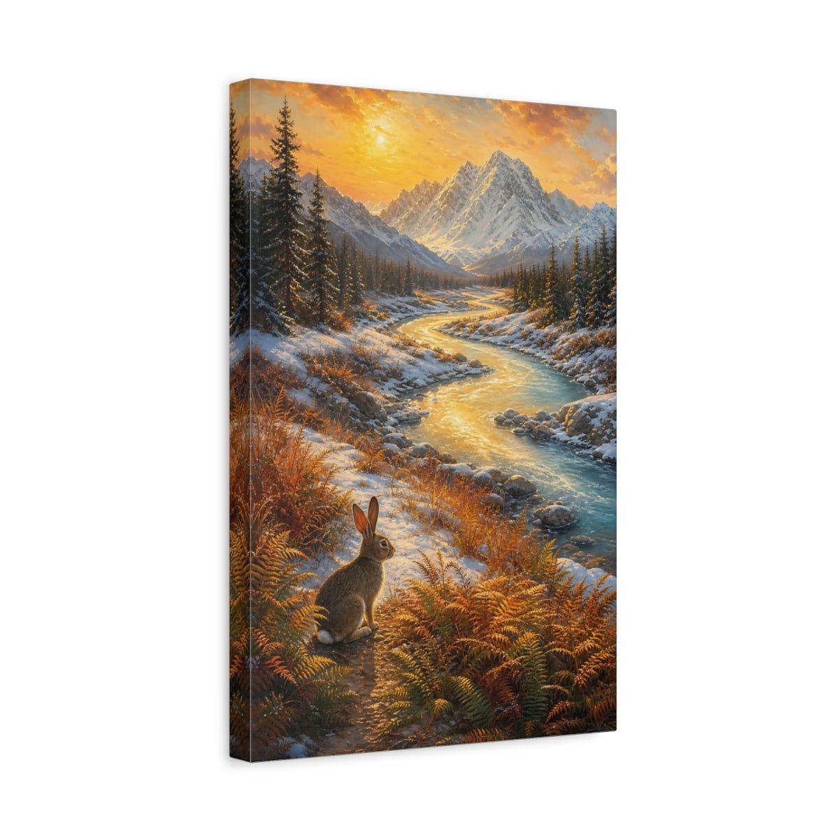Golden Hour Oil Painting With Nostalgic Canvas Wall Art Print – realistic Living Room, Above Couch - YesArtYes