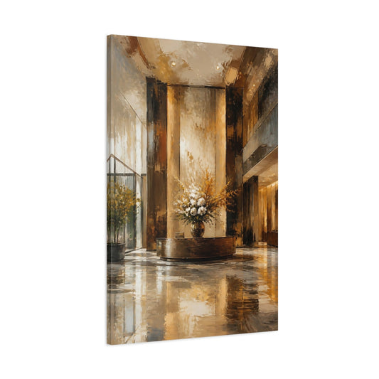 Main Mockup. Golden Lobby Centerpiece shown as canvas print