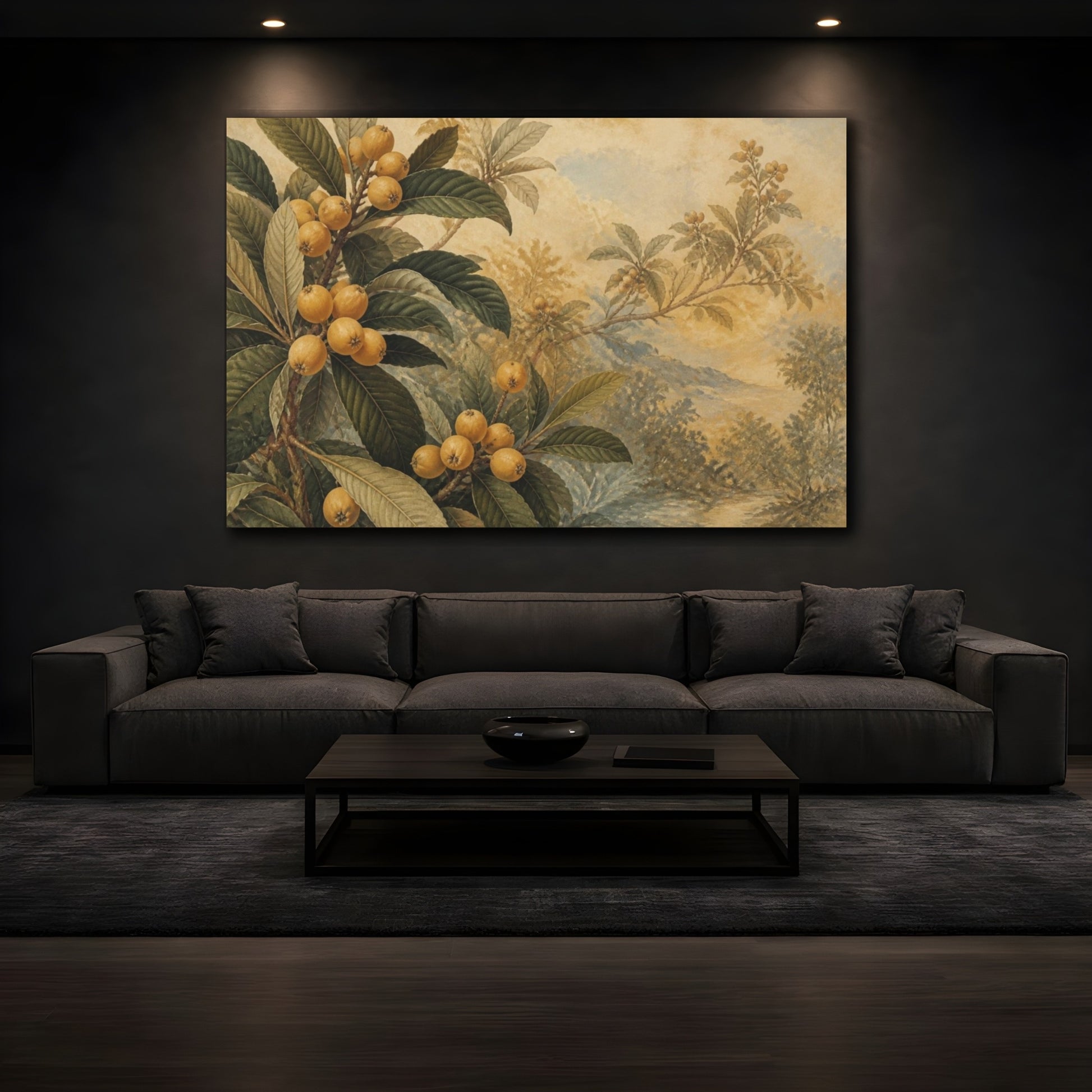 Mockup 3. Golden Loquat Branch shown as canvas print