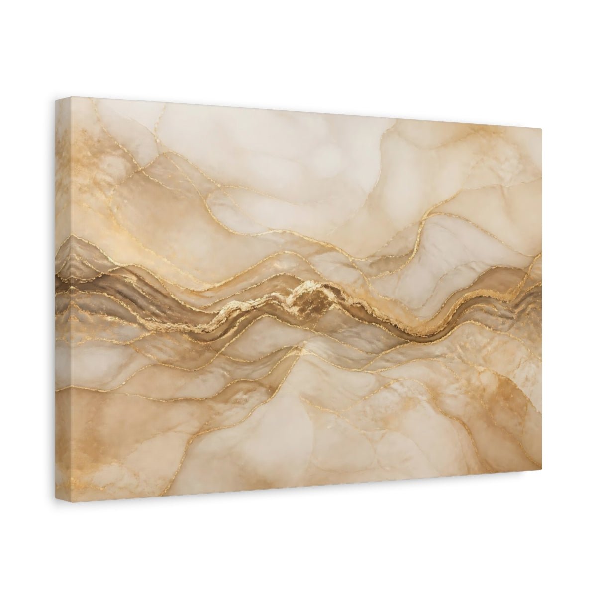 Golden Marble Wave Canvas Print Wall Art – Living Room Decor, Above Sofa - YesArtYes