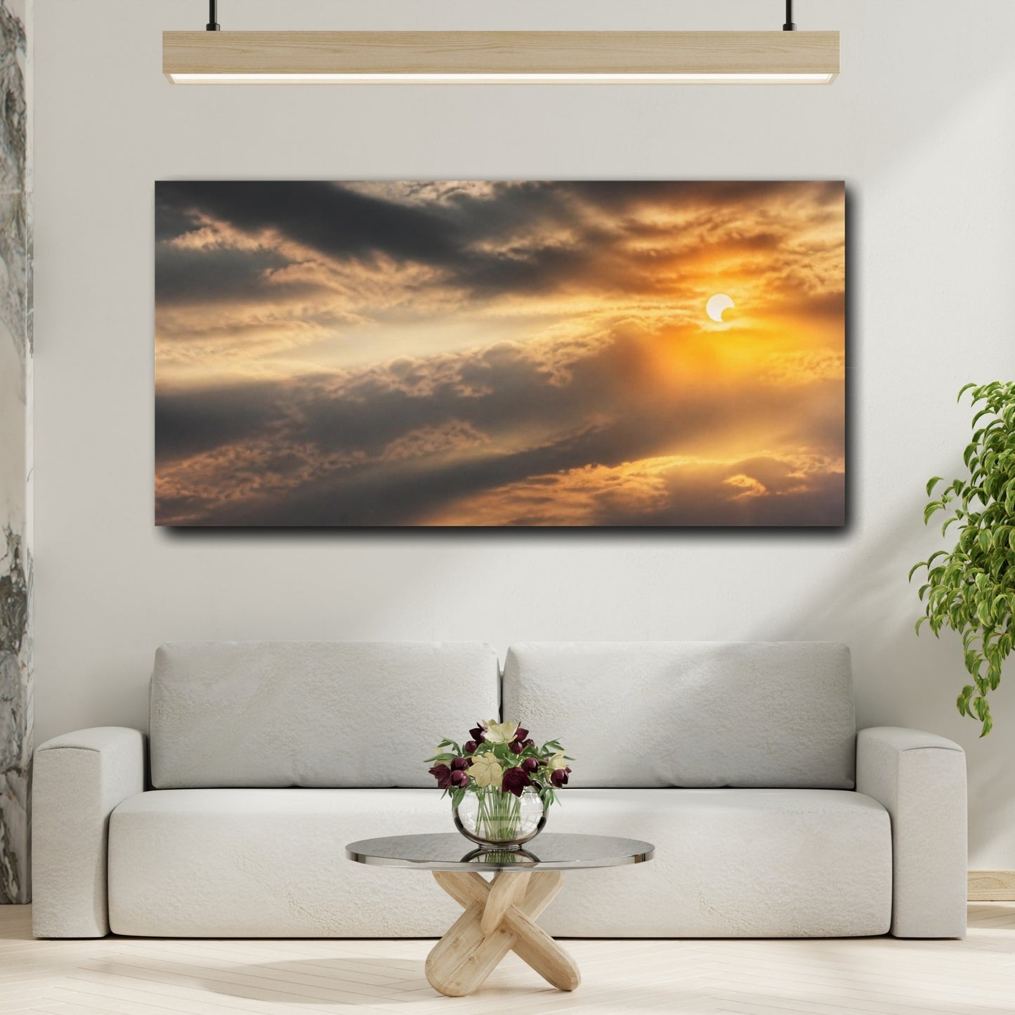 Mockup 2. Golden Partial Solar Eclipse shown as canvas print