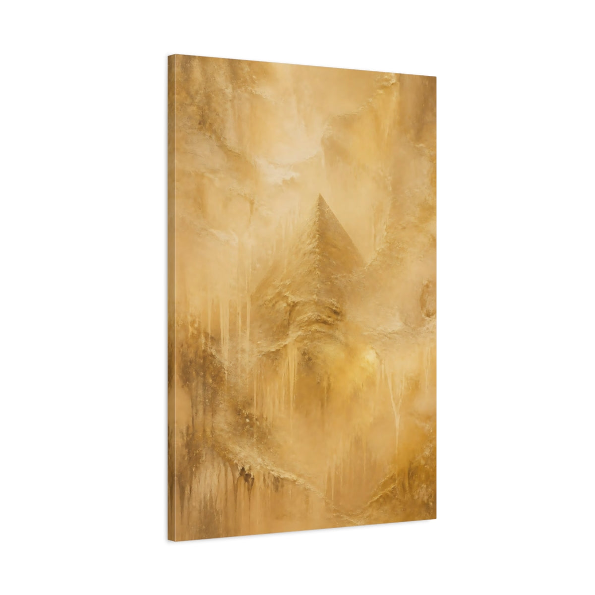 Main Mockup. Golden Pyramid Texture shown as canvas print