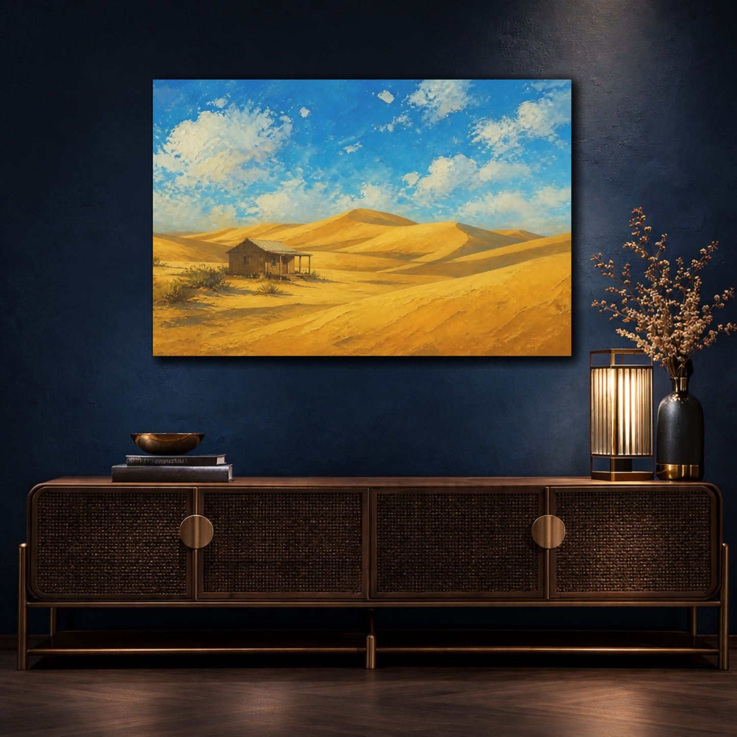 Mockup 4. Golden Sand Dunes Landscape shown as canvas print
