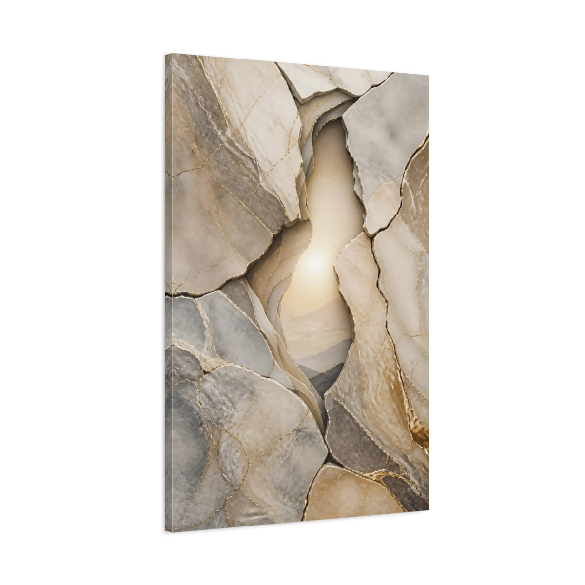 Main Mockup. Golden Stone Layers shown as canvas print