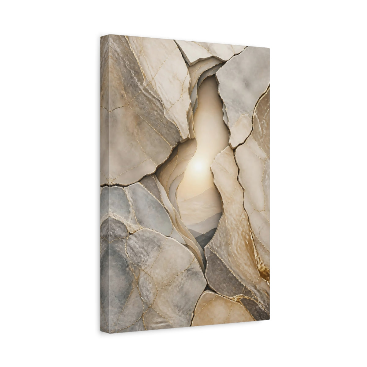 Side Mockup 4. Golden Stone Layers shown as canvas print