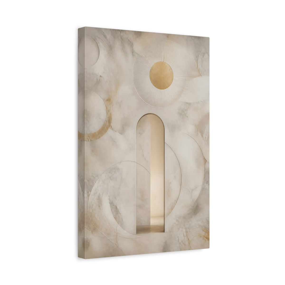 Side Mockup 4. Golden Sun Archway shown as canvas print