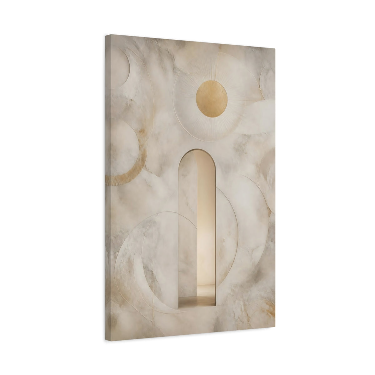 Side Mockup 2. Golden Sun Archway shown as canvas print