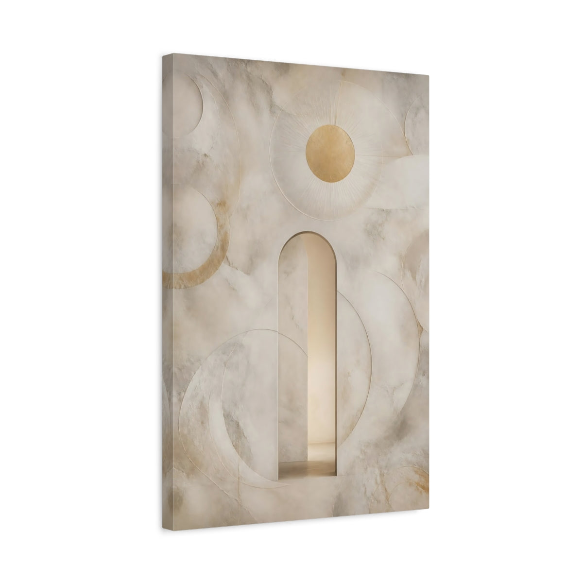 Side Mockup 3. Golden Sun Archway shown as canvas print