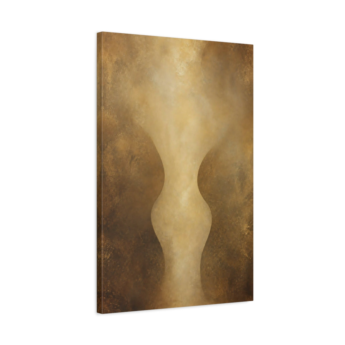 Side Mockup 2. Golden Vase Silhouette shown as canvas print