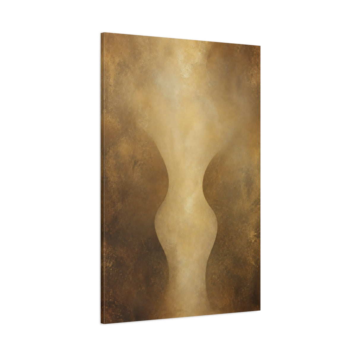 Side Mockup 1. Golden Vase Silhouette shown as canvas print